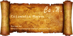 Csizmadia Manna névjegykártya